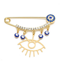Load image into Gallery viewer, Evil Eye Pin Brooch
