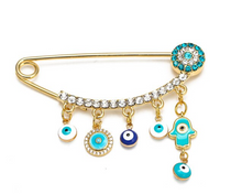 Load image into Gallery viewer, Evil Eye Pin Brooch
